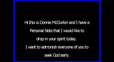 Personal Notes – Seek God Early